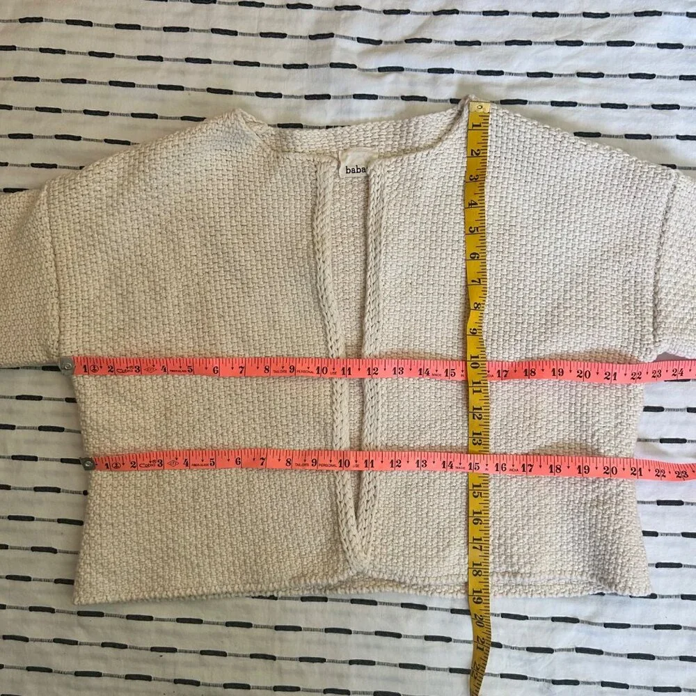 BaBaa Cardigan No4 Open Drape Dense Weave Long Sleeve Natural Casual Women - Picture 9 of 9